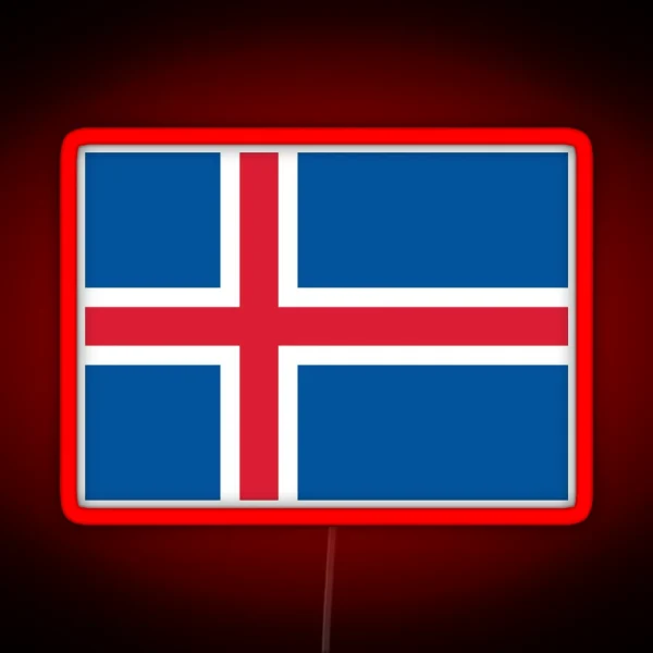 Official Flag Of Iceland RGB Neon Sign