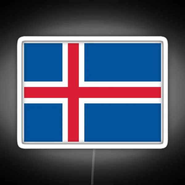 Official Flag Of Iceland RGB Neon Sign