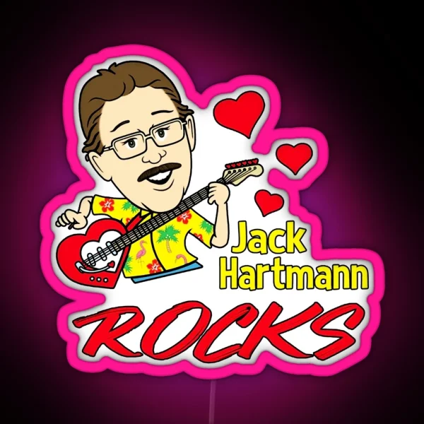 Official Jack Hartmann Rocks Short Sleeve RGB Neon Sign