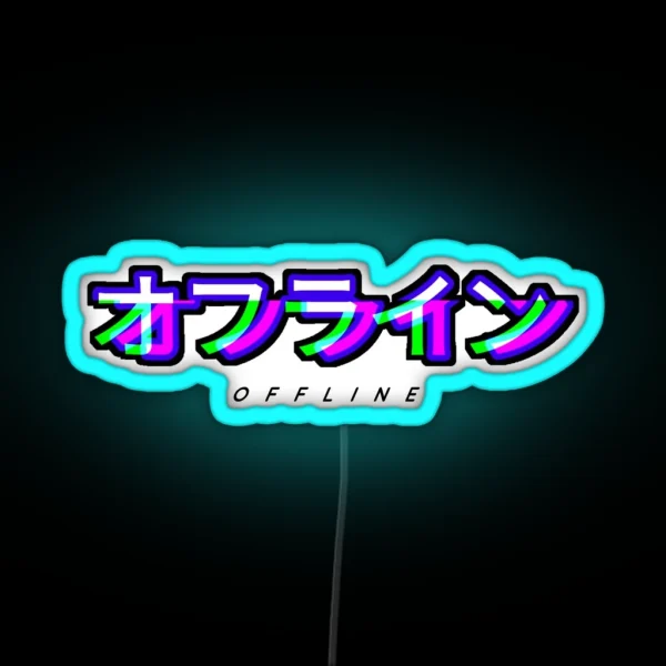 Offline Vaporwave Japanese Characters RGB Neon Sign