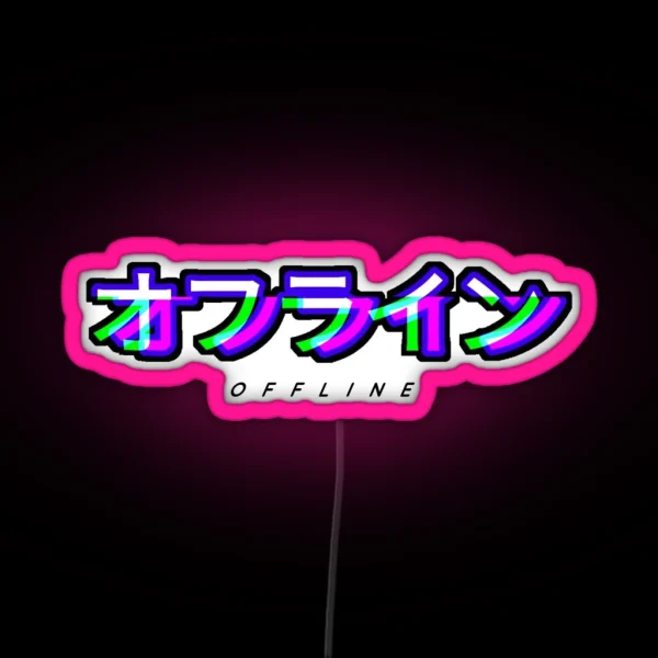 Offline Vaporwave Japanese Characters RGB Neon Sign