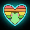 Vibrant RGB colored neon lit frog decorative wall art