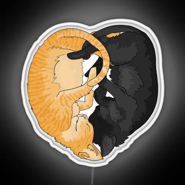 Ogg And Flac Black And Orange Tabby Kitten Heart RGB Neon Sign