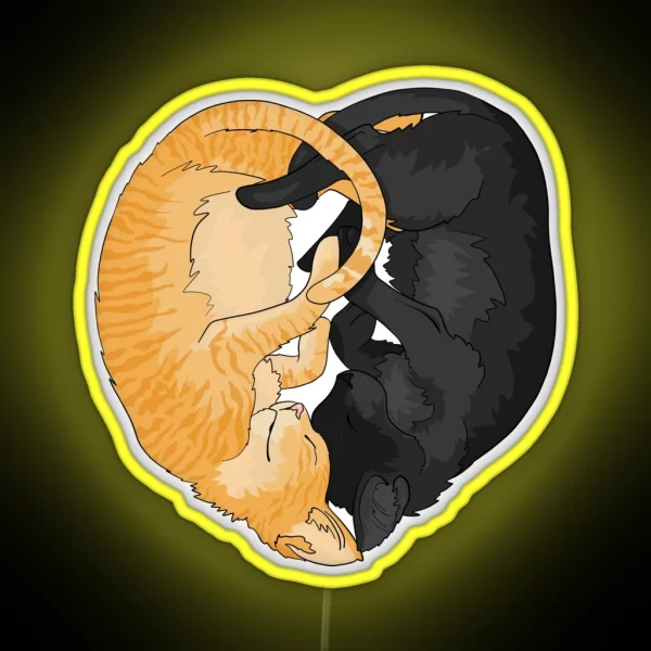Ogg And Flac Black And Orange Tabby Kitten Heart RGB Neon Sign