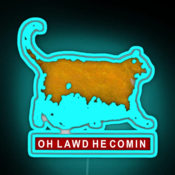 Oh Lawd He Comin Chonk Chart Meme RGB Neon Sign