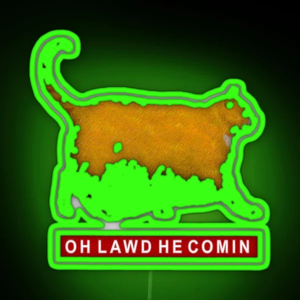 Oh Lawd He Comin Chonk Chart Meme RGB Neon Sign