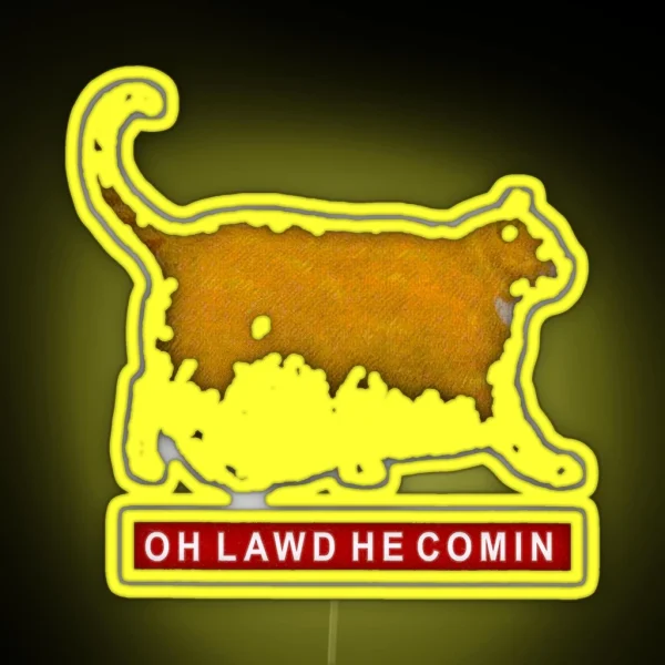 Oh Lawd He Comin Chonk Chart Meme RGB Neon Sign