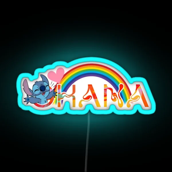 Ohana Rainbow RGB Neon Sign