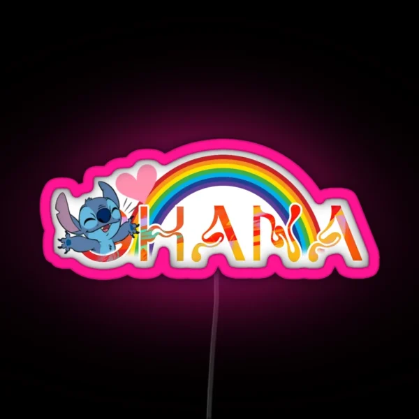 Ohana Rainbow RGB Neon Sign