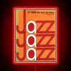 Vibrant RGB neon sign advertising Ohio Valley Jazz Festival events