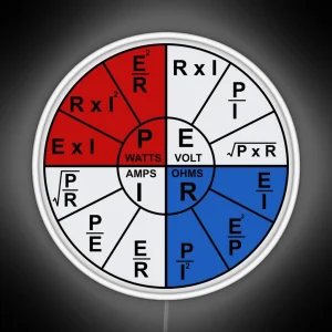 Ohms Wheel Electrician Math Formulas Ohms Law Funny Hardhat RGB Neon Sign