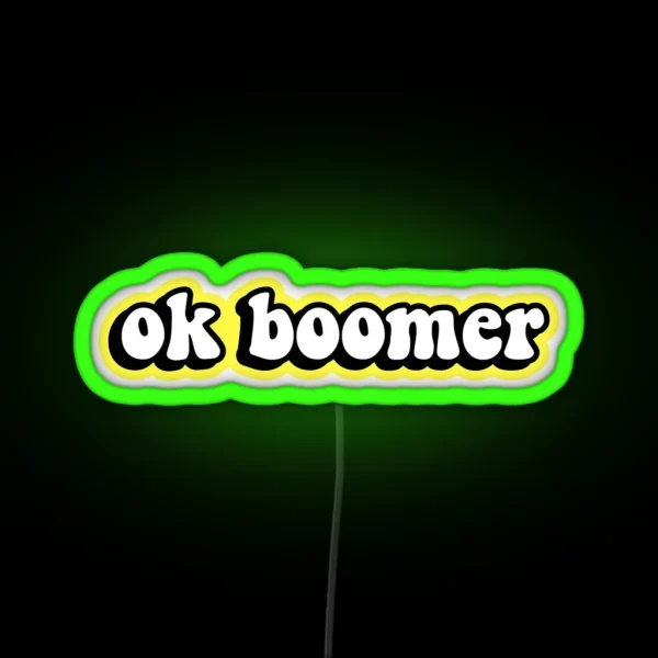 Ok Boomer Yellow RGB Neon Sign