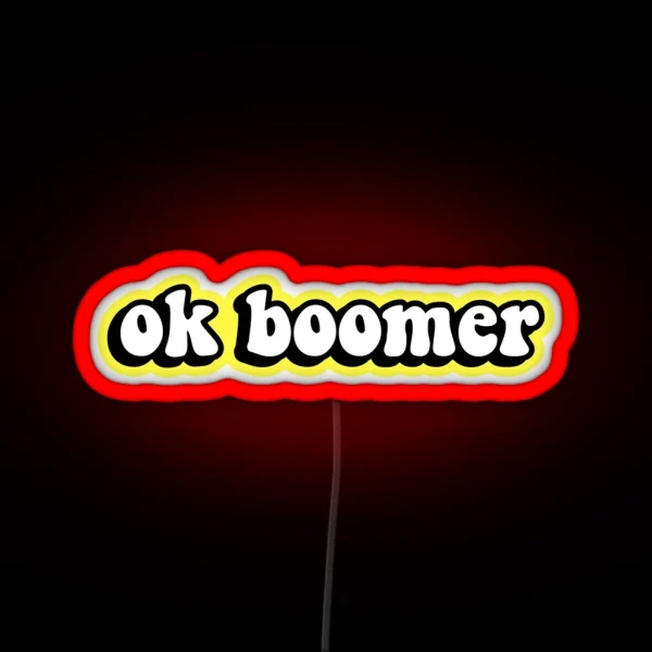 Ok Boomer Yellow RGB Neon Sign