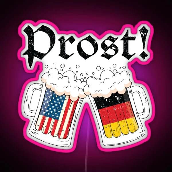 Oktoberfest 2022 American German Flag Beer Prost RGB Neon Sign