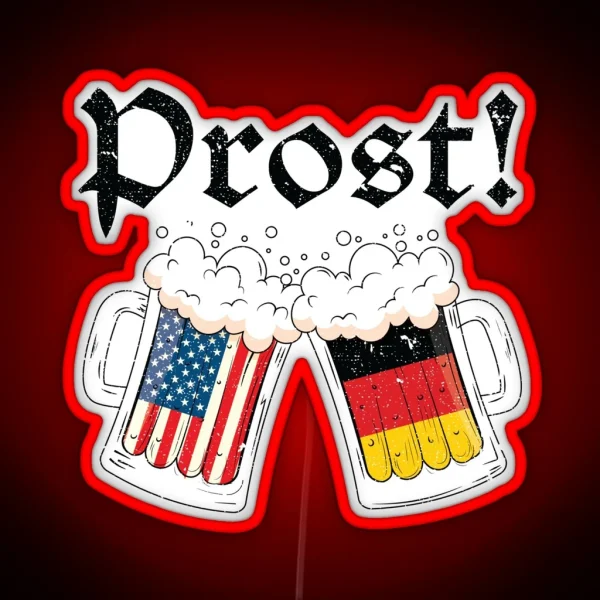 Oktoberfest 2022 American German Flag Beer Prost RGB Neon Sign