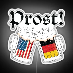 Oktoberfest 2022 American German Flag Beer Prost RGB Neon Sign