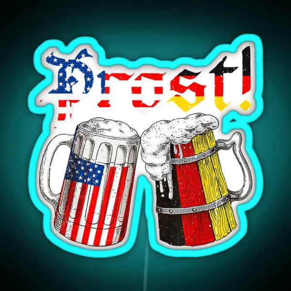 Oktoberfest American German Flag Beer Prost German Beer RGB Neon Sign