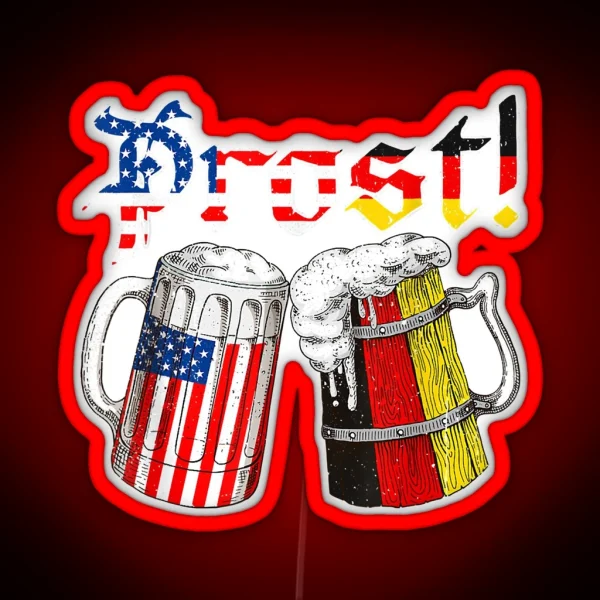 Oktoberfest American German Flag Beer Prost German Beer RGB Neon Sign