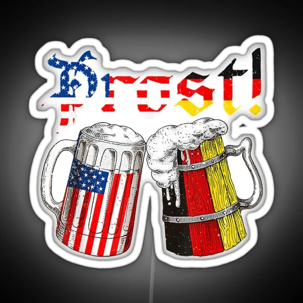 Oktoberfest American German Flag Beer Prost German Beer RGB Neon Sign