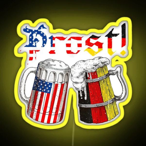 Oktoberfest American German Flag Beer Prost German Beer RGB Neon Sign