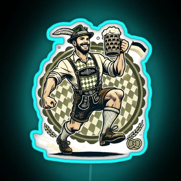 Oktoberfest Beer Man Graphic RGB Neon Sign