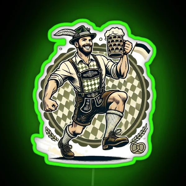 Oktoberfest Beer Man Graphic RGB Neon Sign