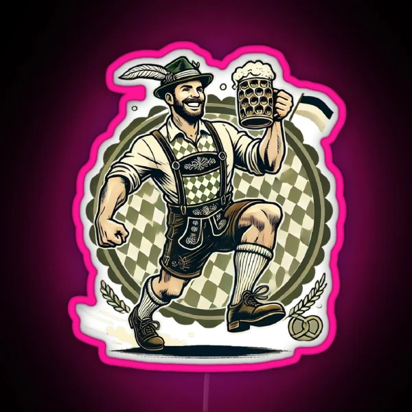 Oktoberfest Beer Man Graphic RGB Neon Sign