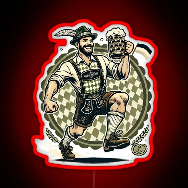 Oktoberfest Beer Man Graphic RGB Neon Sign