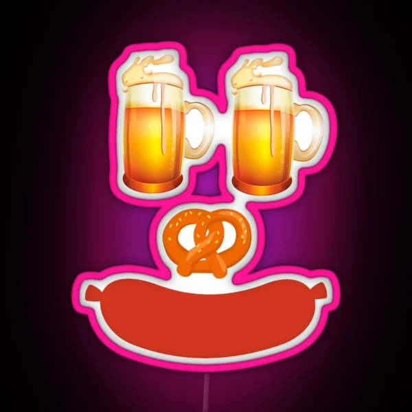 Oktoberfest Costume Beer Face Funny Halloween RGB Neon Sign