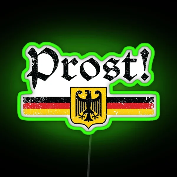 Oktoberfest German Eagle Coat Of Arms Prost RGB Neon Sign