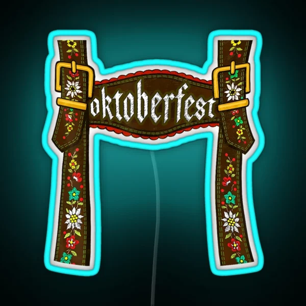 Oktoberfest Lederhosen Costume Cute German Bavarian Men RGB Neon Sign