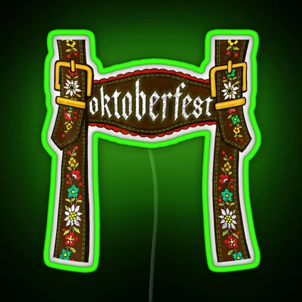 Oktoberfest Lederhosen Costume Cute German Bavarian Men RGB Neon Sign