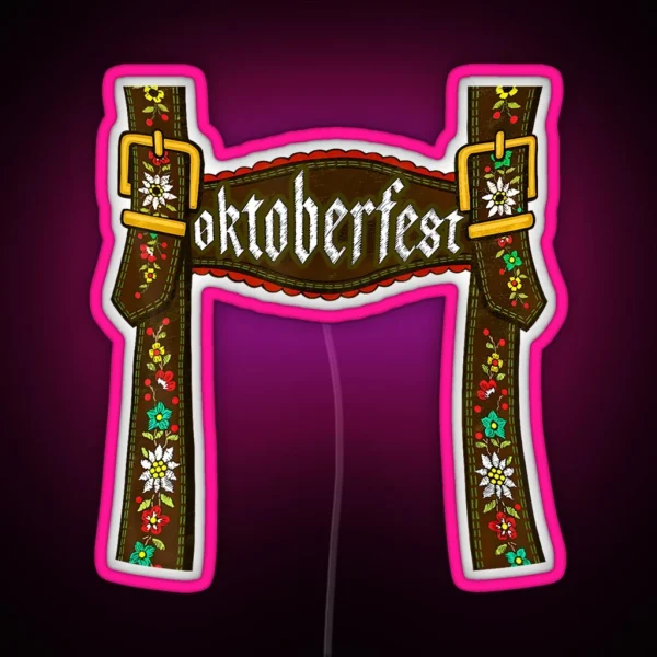 Oktoberfest Lederhosen Costume Cute German Bavarian Men RGB Neon Sign