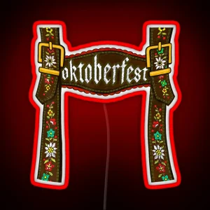 Oktoberfest Lederhosen Costume Cute German Bavarian Men Boys RGB Neon Sign
