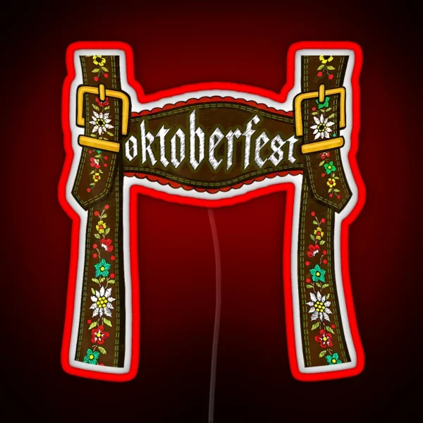 Oktoberfest Lederhosen Costume Cute German Bavarian Men RGB Neon Sign