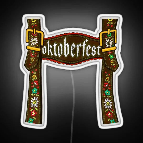 Oktoberfest Lederhosen Costume Cute German Bavarian Men RGB Neon Sign