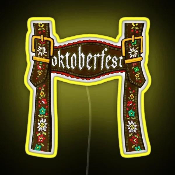 Oktoberfest Lederhosen Costume Cute German Bavarian Men RGB Neon Sign