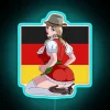 Neon Oktoberfest Party Sign with Color-Changing Dirndl Beer Theme
