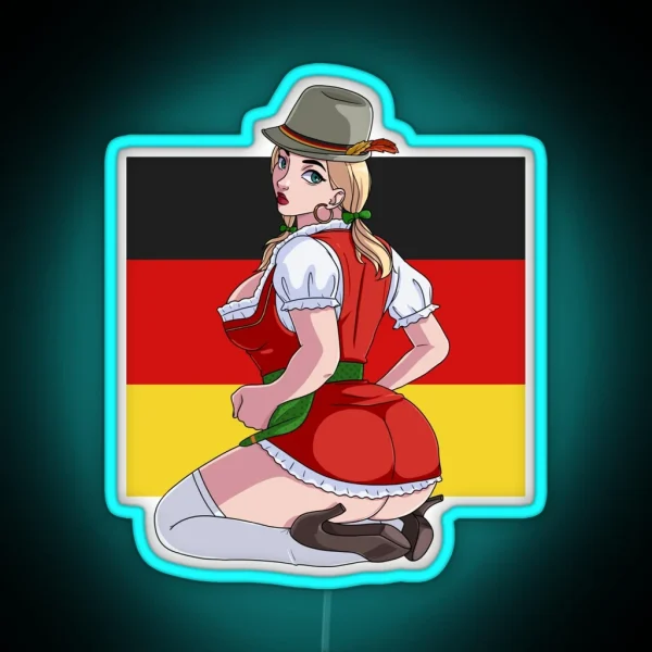 Oktoberfest Sexy Dirndl Dress Beer Girl Prost RGB Neon Sign