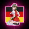 RGB Neon Oktoberfest Sign with Dirndls, Beer, and German Cheers
