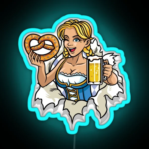 Oktoberfest Woman RGB Neon Sign