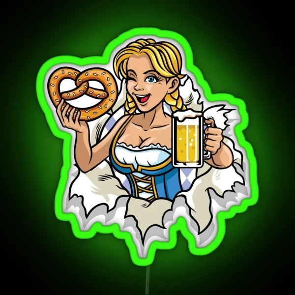 Oktoberfest Woman RGB Neon Sign