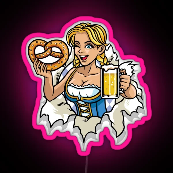 Oktoberfest Woman RGB Neon Sign