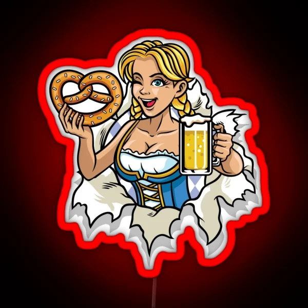 Oktoberfest Woman RGB Neon Sign