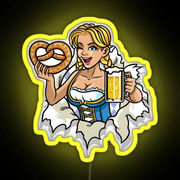 Oktoberfest Woman RGB Neon Sign
