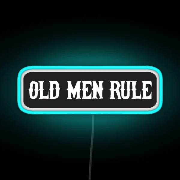 Old Man Rule Cool Motorcycle Or Funny Helmet RGB Neon Sign