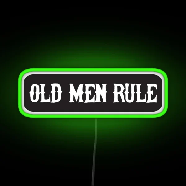 Old Man Rule Cool Motorcycle Or Funny Helmet RGB Neon Sign