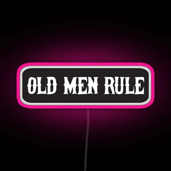 Old Man Rule Cool Motorcycle Or Funny Helmet RGB Neon Sign