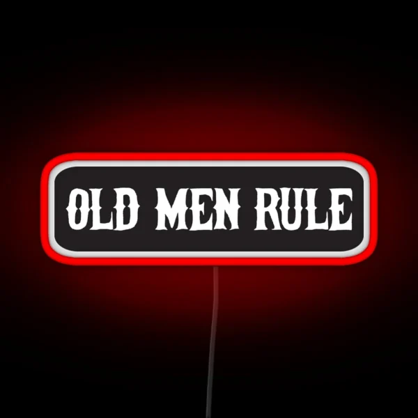 Old Man Rule Cool Motorcycle Or Funny Helmet RGB Neon Sign