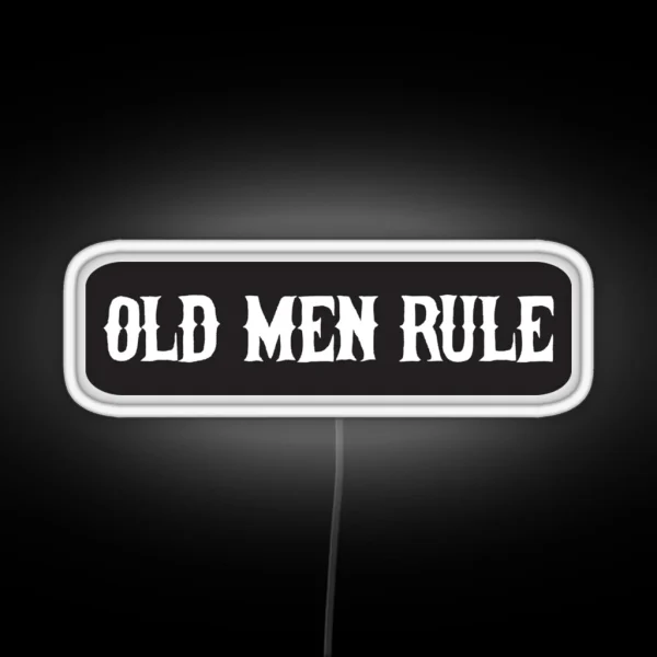 Old Man Rule Cool Motorcycle Or Funny Helmet RGB Neon Sign